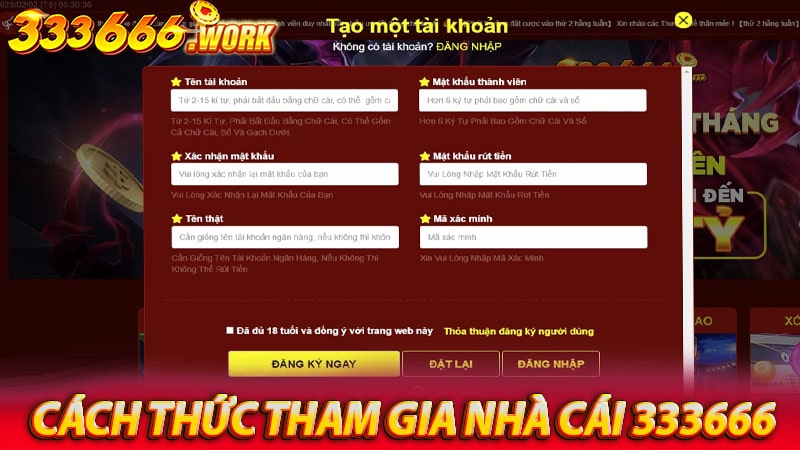 Hướng dẫn cách thức tham gia nhà cái 333666